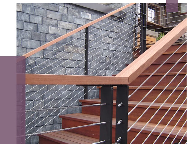 Тросовые перила под ключ в Глазове от 7754 руб.