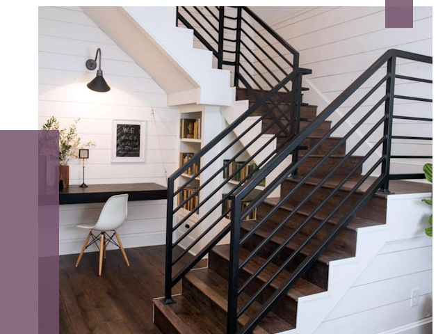 Перила для лестницы в доме в Глазове от 7397 руб. — ПРОЛЁТ-Глз