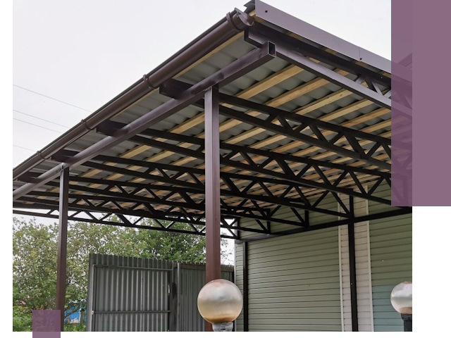 Навесы под ключ в Глазове: изготовление, монтаж и гарантия