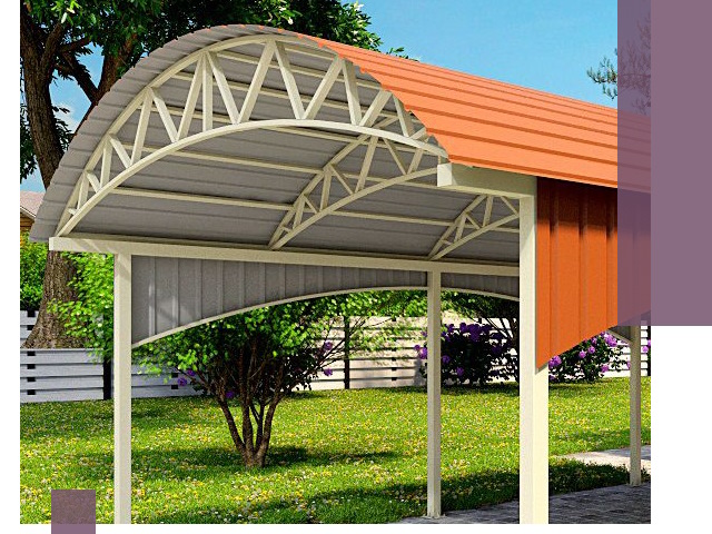 Навесы из профнастила под ключ в Глазове — установка и монтаж