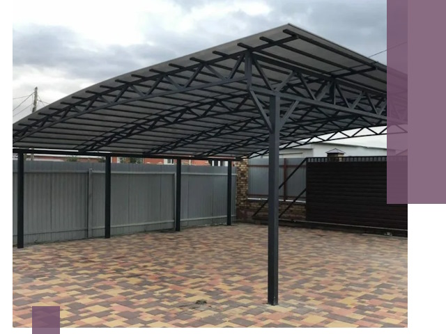 Металлические навесы под ключ в Глазове — изготовление и монтаж