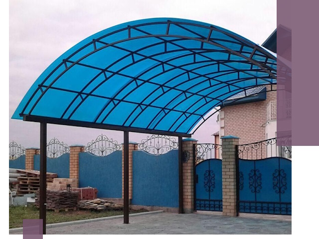 Арочные навесы под ключ в Глазове — изготовление и монтаж