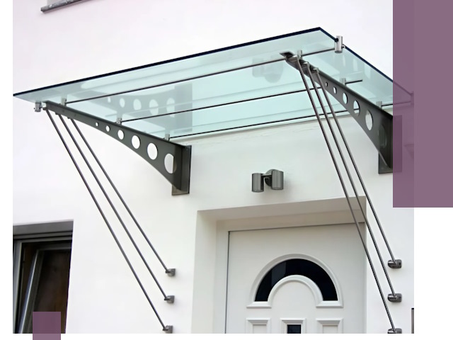 Козырьки над входом под ключ в Глазове — изготовление и монтаж