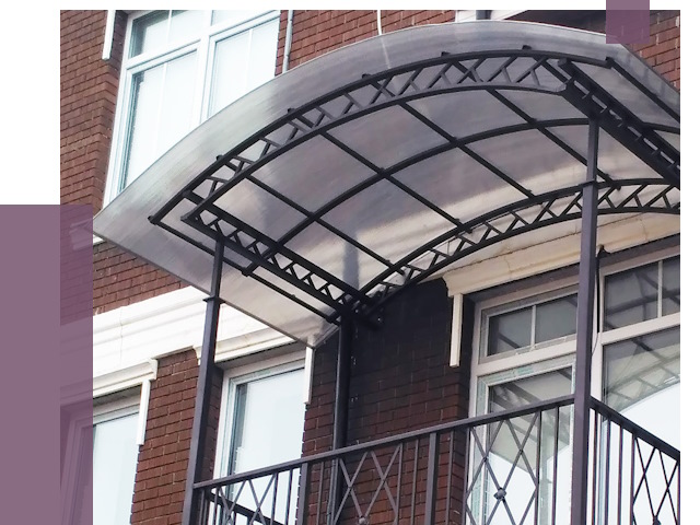 Козырьки над балконом в Глазове от 8622 руб. | ПРОЛЁТ-Глз