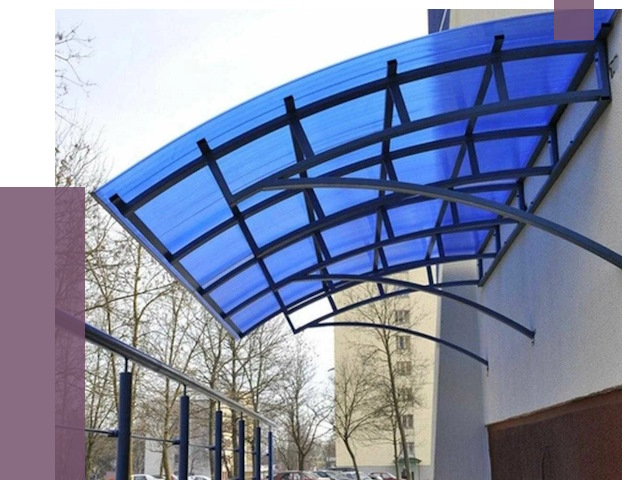 Козырьки из поликарбоната в Глазове от 4285 руб. под ключ | ПРОЛЁТ-Глз