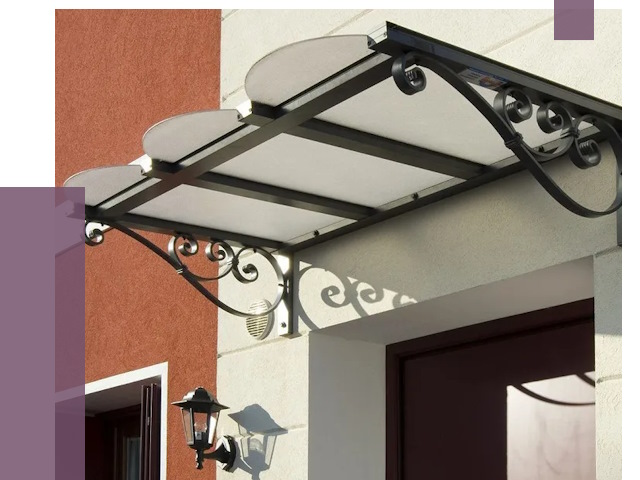 Односкатные козырьки в Глазове от 8366 руб.  | ПРОЛЁТ-Глз