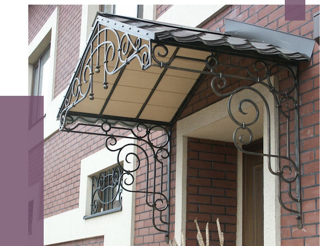 Двускатные козырьки в Глазове под ключ от 12754 руб.