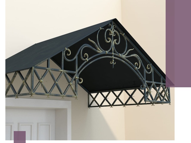 Двускатные металлические козырьки под ключ в Глазове